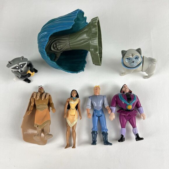 BURGER KING Pocahontas Toy Lot Plastic Figures Kid's Club VTG 90s Cake Toppers - Picture 3 of 8
